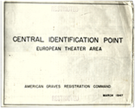 Cover of the Central Identification Point — European Theater, report.